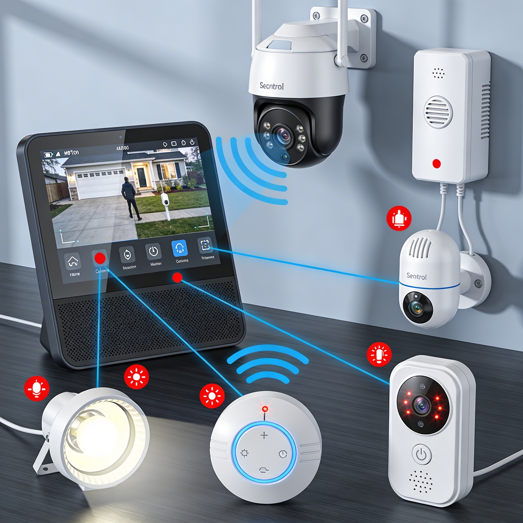 Панель управления системой безопасности умного дома